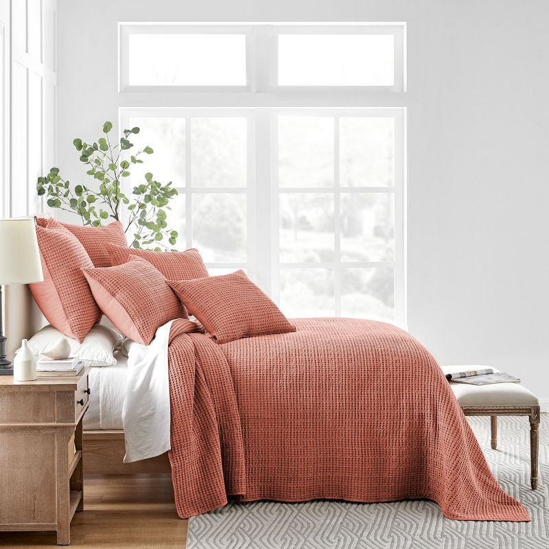 Mills Waffle Adobe King Bedspread Set - Levtex Home