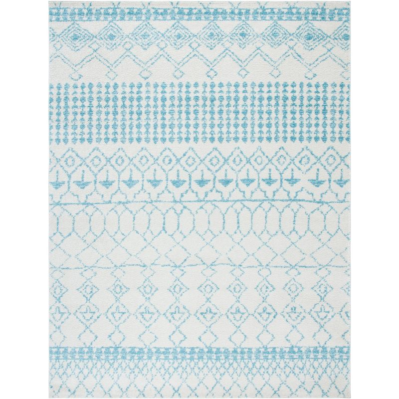 Tulum TUL229 Power Loomed Area Rug - Ivory/Turquoise - 8'x10' - Safavieh.