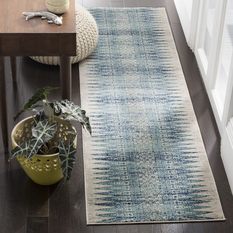 Evoke EVK226 Power Loomed Indoor Accent Rug - Ivory/Turquoise - 2'2"x4' - Safavieh