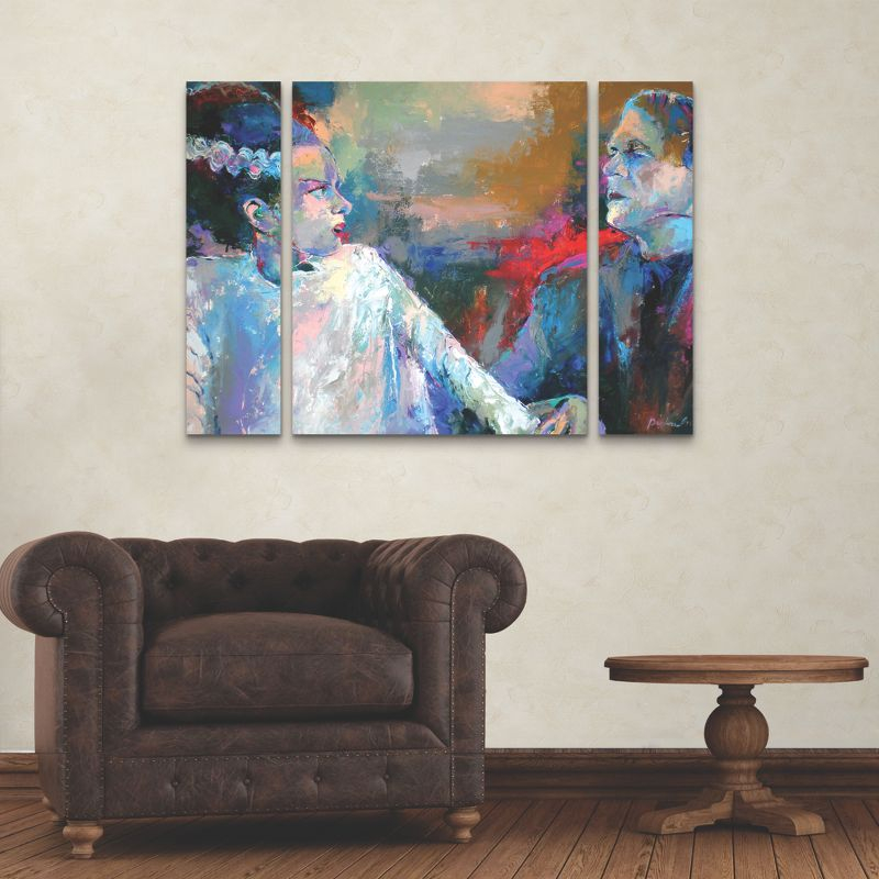 Richard Wallich 'Frankenstein and His Wife' Multi Panel Art Set Large 3 Piece