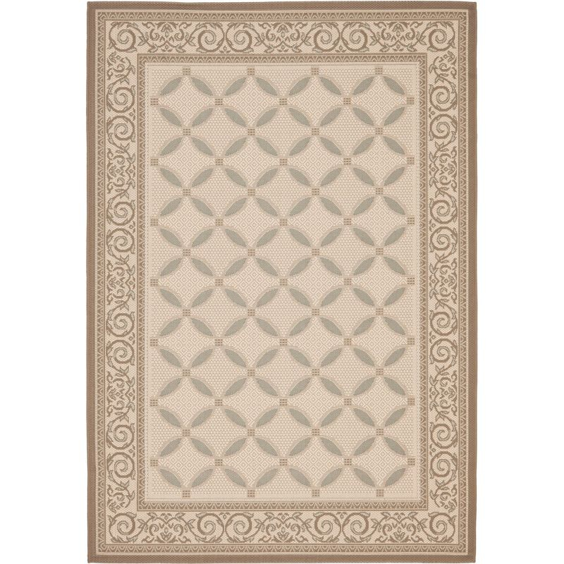 Courtyard CY7107 Power Loomed Indoor/Outdoor Area Rug - Beige/Dark Beig - 5'3"x7'7" - Safavieh.