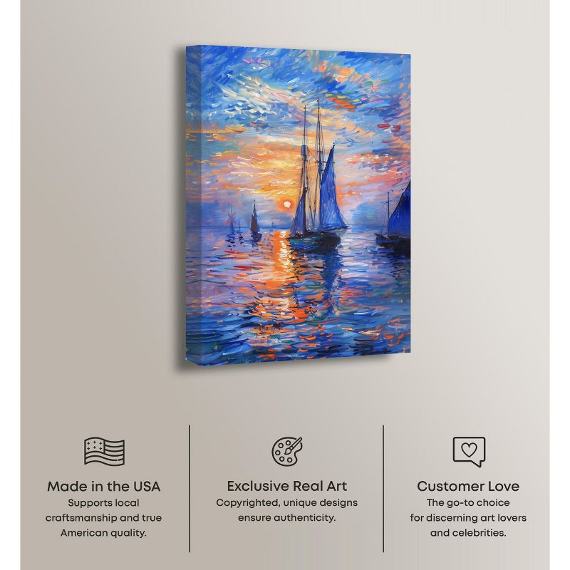 Art Remedy Night Sea Breeze Sailing Wall Art, 16" x 24", Gallery Wrapped