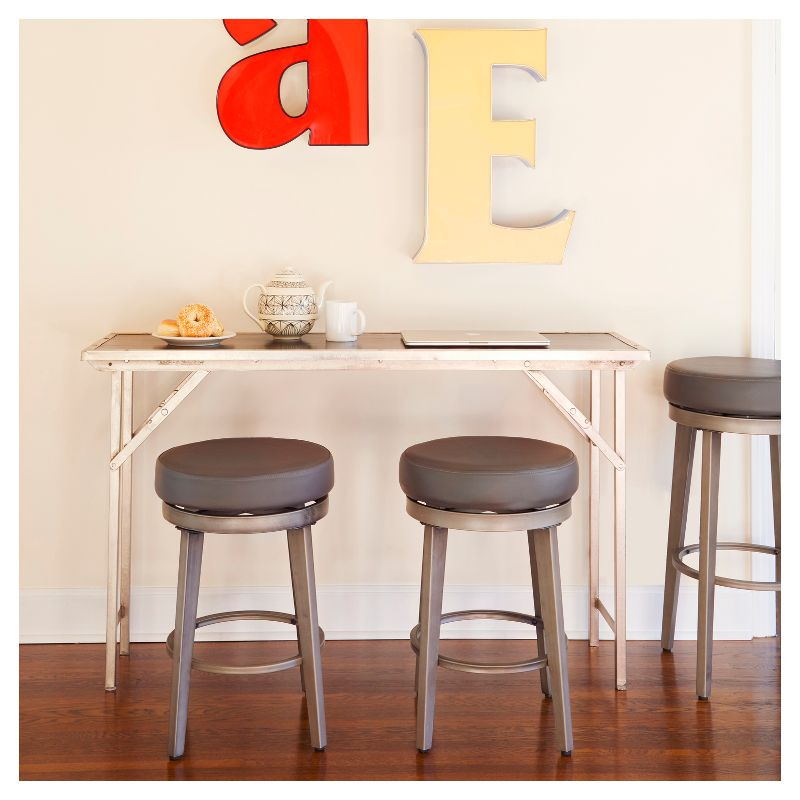 2pc 24" Linden Swivel Counter Height Barstools Gray - angelo:HOME