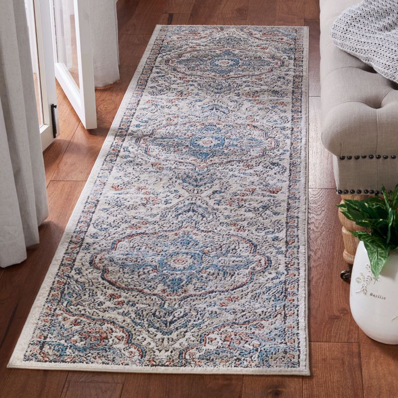 Oregon ORE812 Power Loomed Runner Rug - Grey/Blue - 2'2"x6' - Safavieh.