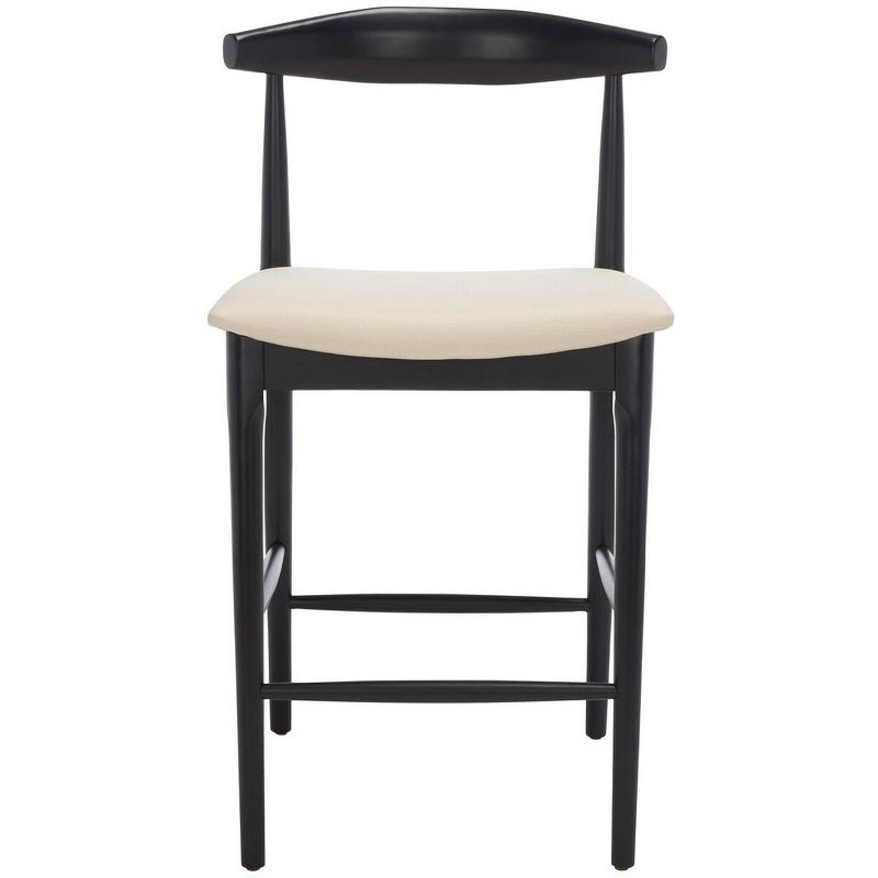 Lionel Retro Counter Stool - Black/Creme - Safavieh