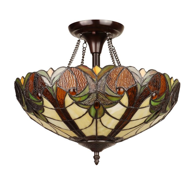 Chloe Lighting Liason Victorian-Style 2-Light Ceiling Semi-Flush Mount 16" Wide