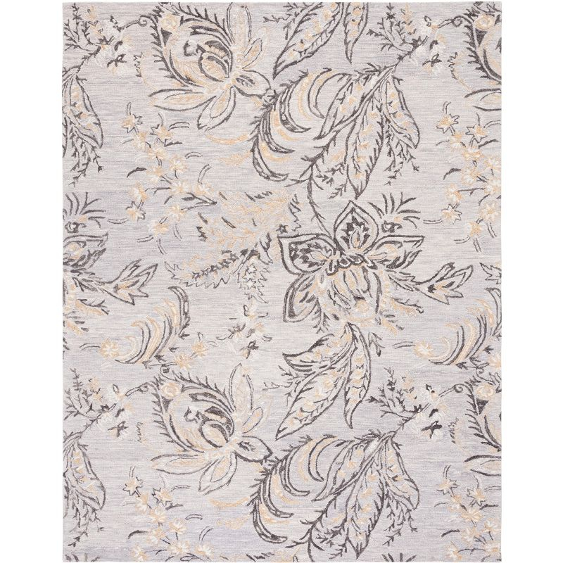 Blossom BLM275 Hand Tufted Area Rug - Grey/Yellow - 8'x10' - Safavieh.