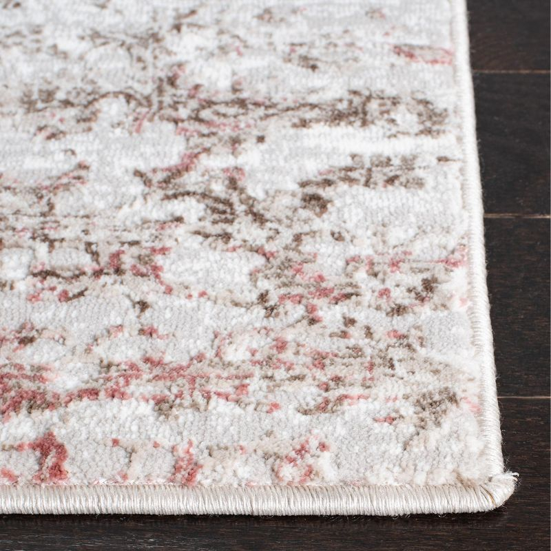 Meadow 500 MDW585 Power Loomed Indoor Area Rug - Beige/Pink - 5'x5' - Safavieh