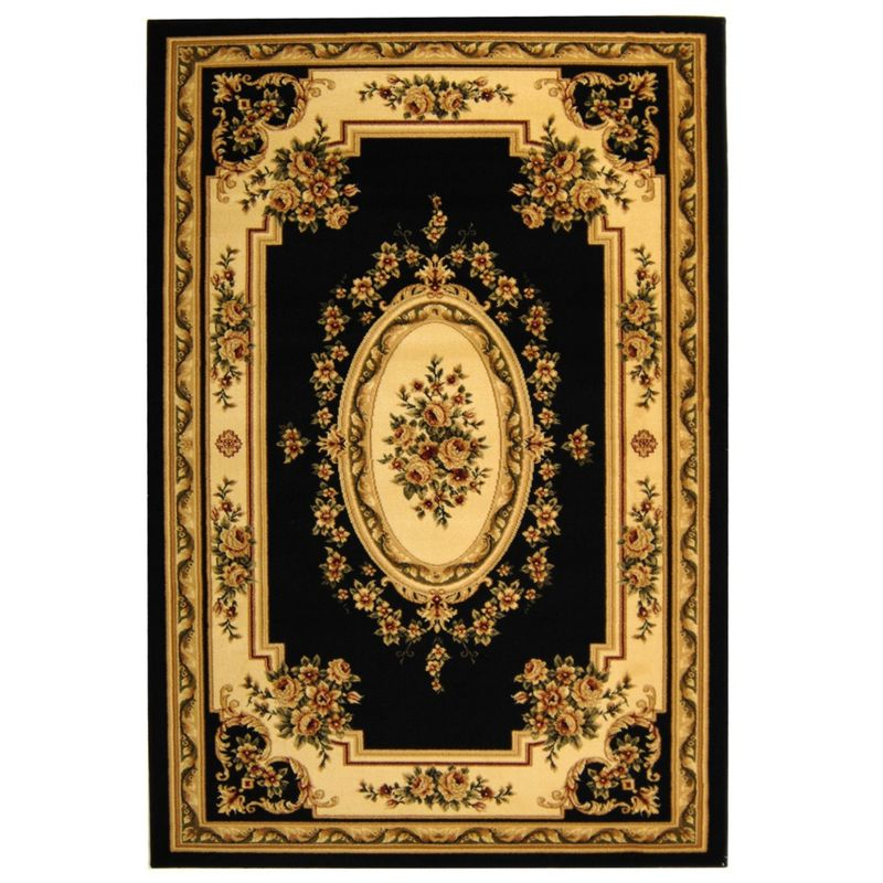 Lyndhurst LNH218 Power Loomed Area Rug - Black/Ivory - 5'3"x7'6" - Safavieh