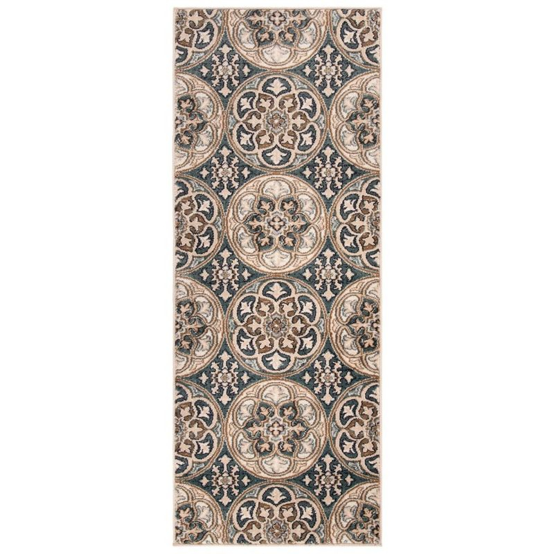 Lyndhurst LNH341 Power Loomed Runner Rug - Slate Blue/Beige - 2'3"x6' - Safavieh