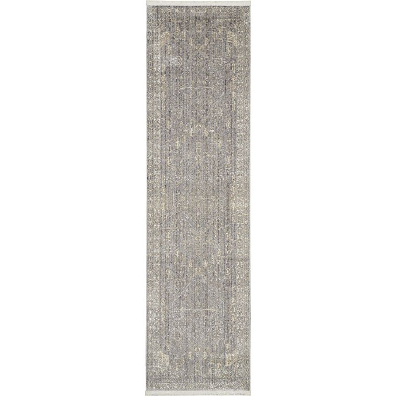 Nourison Silken Weave SLW02 Indoor Area Rug Grey/Beige 2'2" x 7'6"