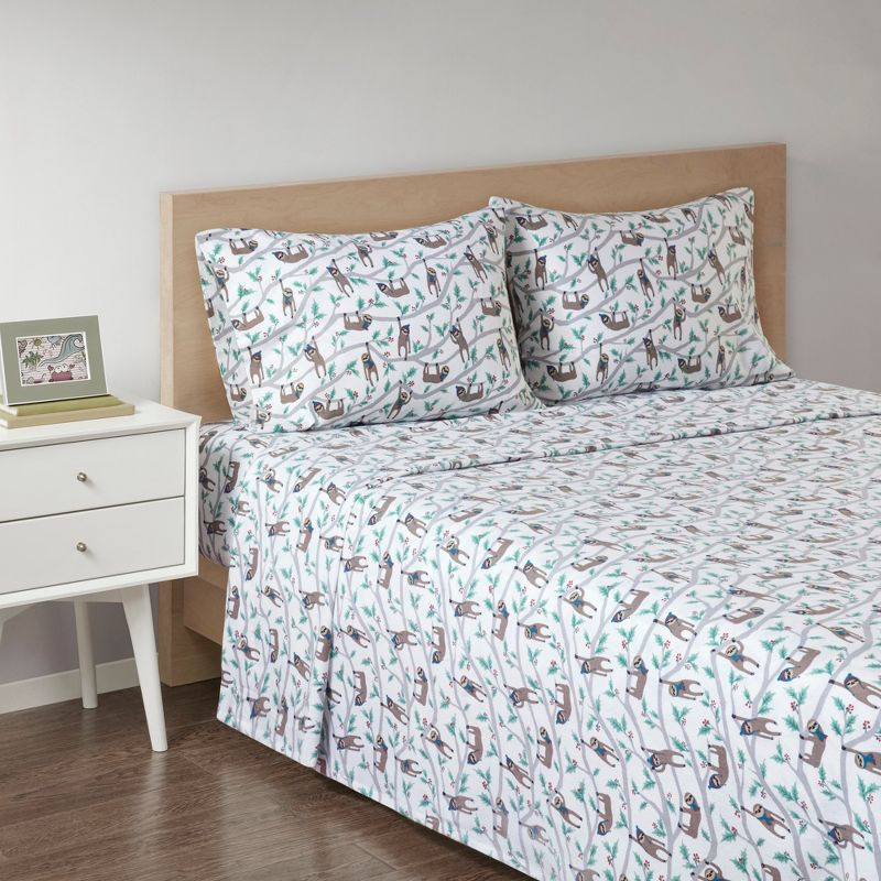 Full Cozy Flannel Sheet Set Multi Sloth