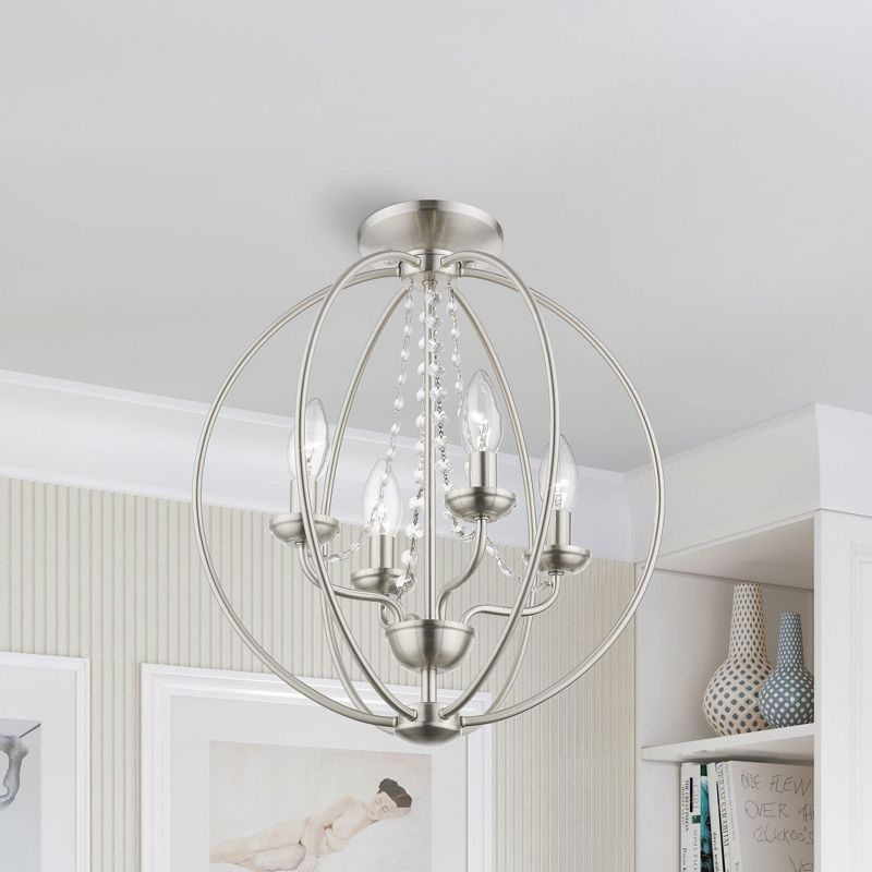 Livex Lighting Arabella 4 - Light Chandelier in  Brushed Nickel