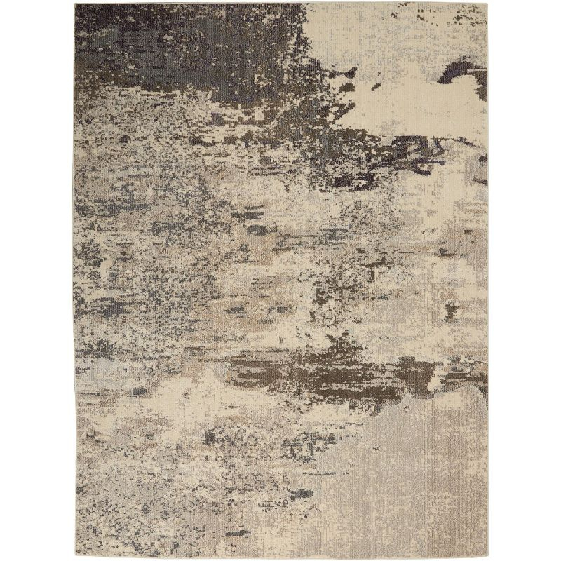 Nourison Celestial CES02 6'7" x 9'7" Ivory/Grey Area Rug