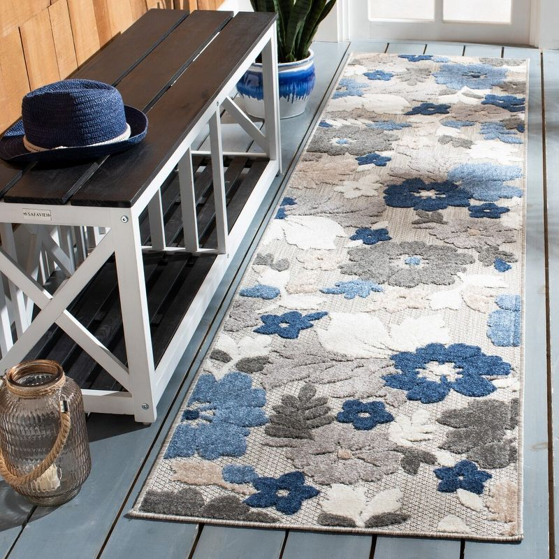 Cabana CBN308 Loomed Indoor Accent Rug - Grey/Blue - 2'2"x5' - Safavieh