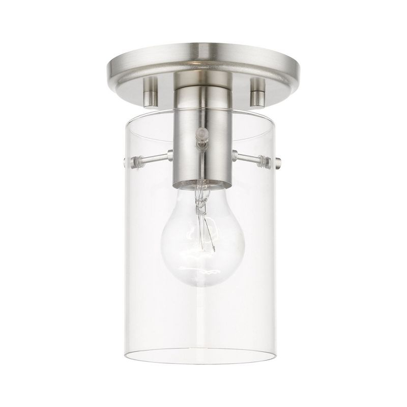 Livex Lighting Munich 1 - Light Flush Mount in  Brushed Nickel