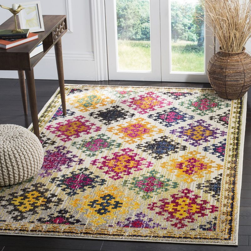 Monaco MNC244 Power Loomed Indoor Area Rug - Ivory/Multi - 8'x10' - Safavieh.