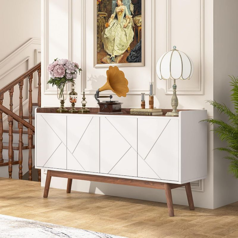 Tribesigns 55" W Buffets Sideboards Cabinet, White