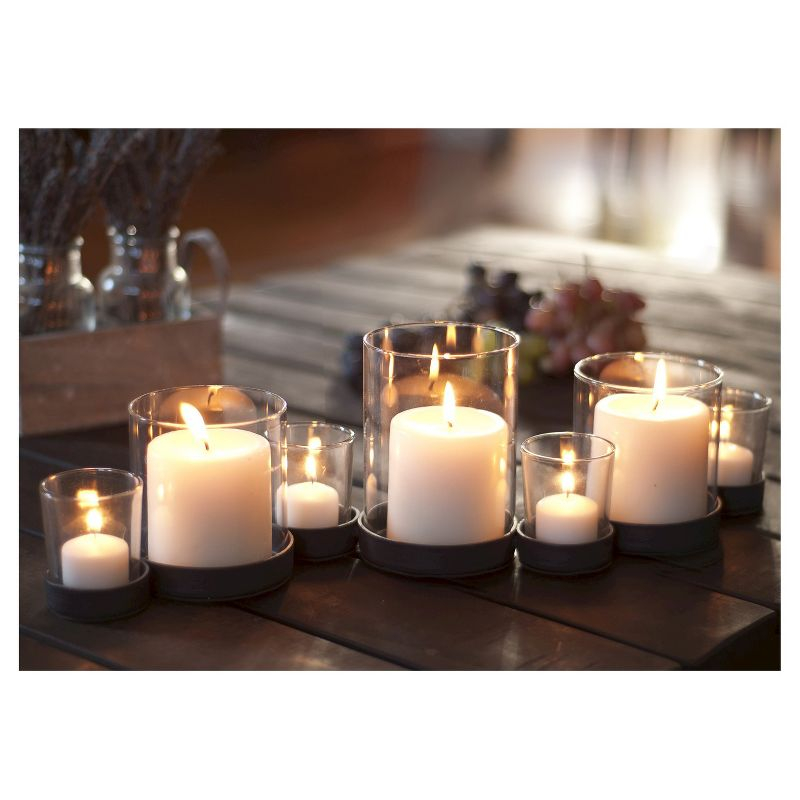 19.5" x 5.2" 7 Pillar/Votive Candle Holder Black - Danya B: Iron & Glass, Tabletop Display, Autumn Event