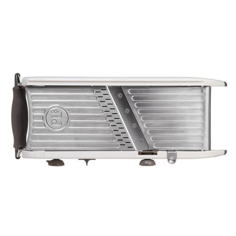 PL8 Professional Mandoline White: Dishwasher-Safe Kitchen Slicer, Stainless Steel Blade, 13.88" Width