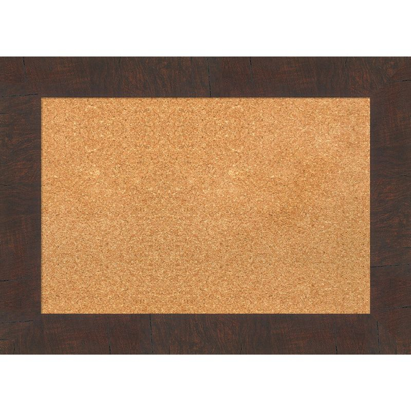 Amanti Art Natural Cork Board Framed Wildwood Brown Bulletin Board 29 in. x 21 in.