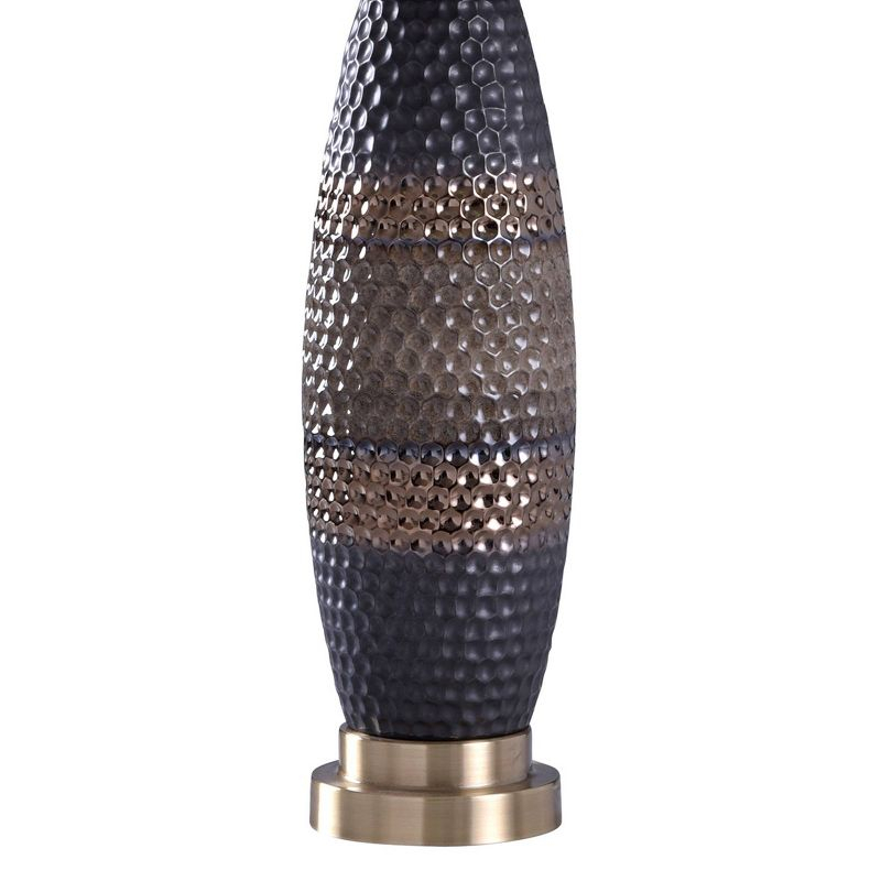 Laughlin Table Lamp Black/Brown/Silver - StyleCraft: Ceramic & Steel, No Assembly, UL Listed