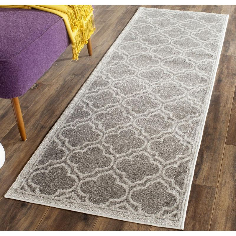 Amherst AMT412 Power Loomed Runner Rug - Grey/Light Grey - 2'3"x22' - Safavieh.