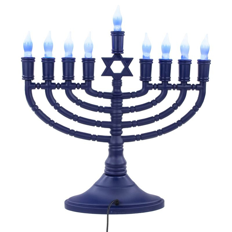 Rite Lite 15" Premium Blue Large LED Electric Menorah with Sequential Lighting