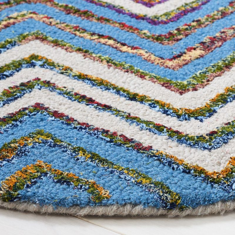Nantucket NAN601 Hand Tufted Area Rug - Beige/Blue - 4' round - Safavieh.