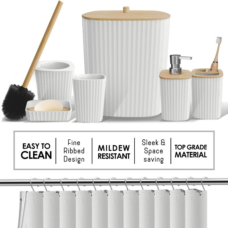 Shower Caddy and Bathroom Accessories Set - 25PC White Bathroom Accessory Set with Black Shower Shelf Caddy Set