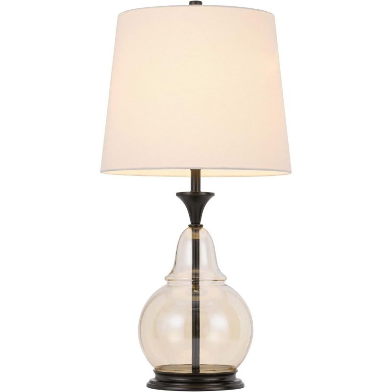 Cal Lighting 150W 3 way Kittery glass table lamp with hardback fabric shade
