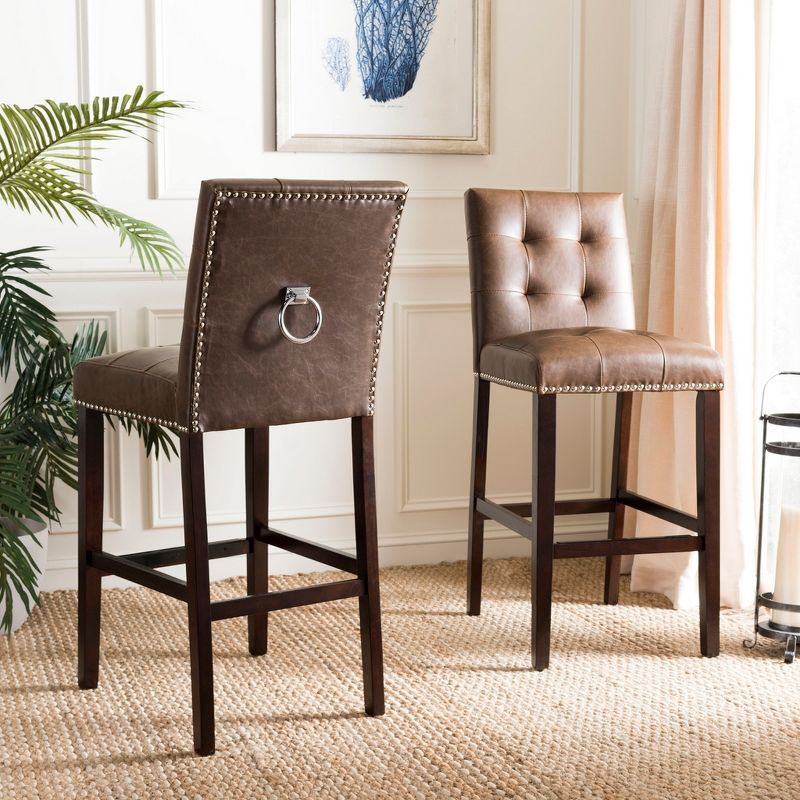 Nikita Bar Stool (Set of 2) - BST6302 - Brown/Espresso - Safavieh