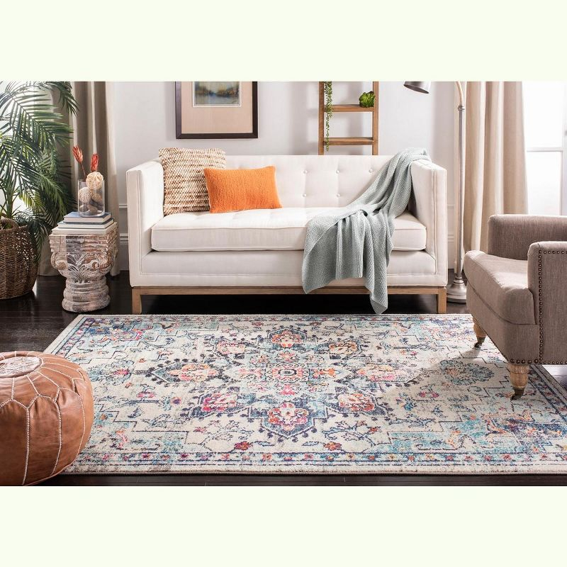 Madison MAD473 Power Loomed Indoor Area Rug - Cream/Blue - 5'3"x7'6" - Safavieh