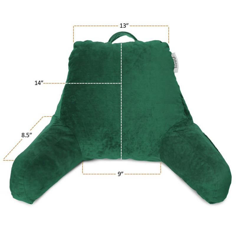 Nestl Memory Foam Reading Pillow for Kids, Small Reading & Bed Rest Pillow, Hunter green Back Pillow with Pockets
