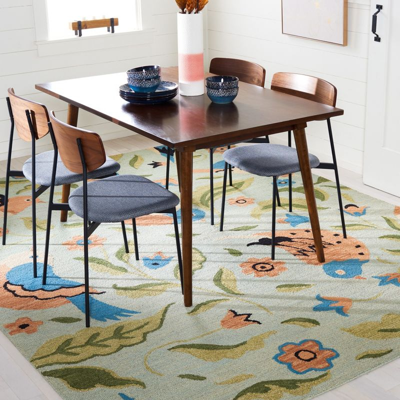 Blossom BLM676 Hand Hooked Area Rug - Sage/Multi - 8'x10' - Safavieh.