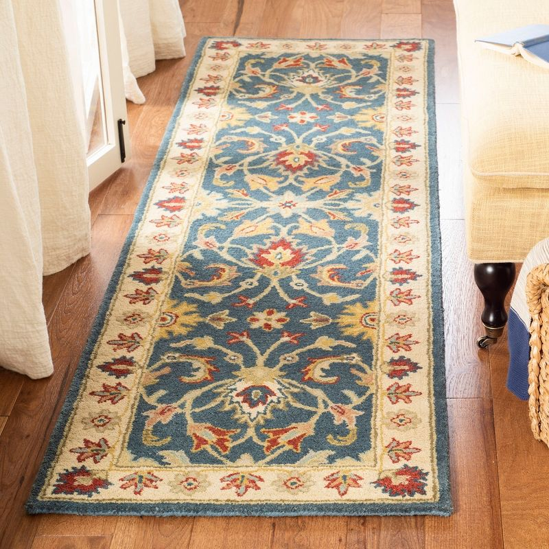 Antiquity AT15 Hand Tufted Indoor Runner Rug - Blue/Beige - 2'3"x12' - Safavieh
