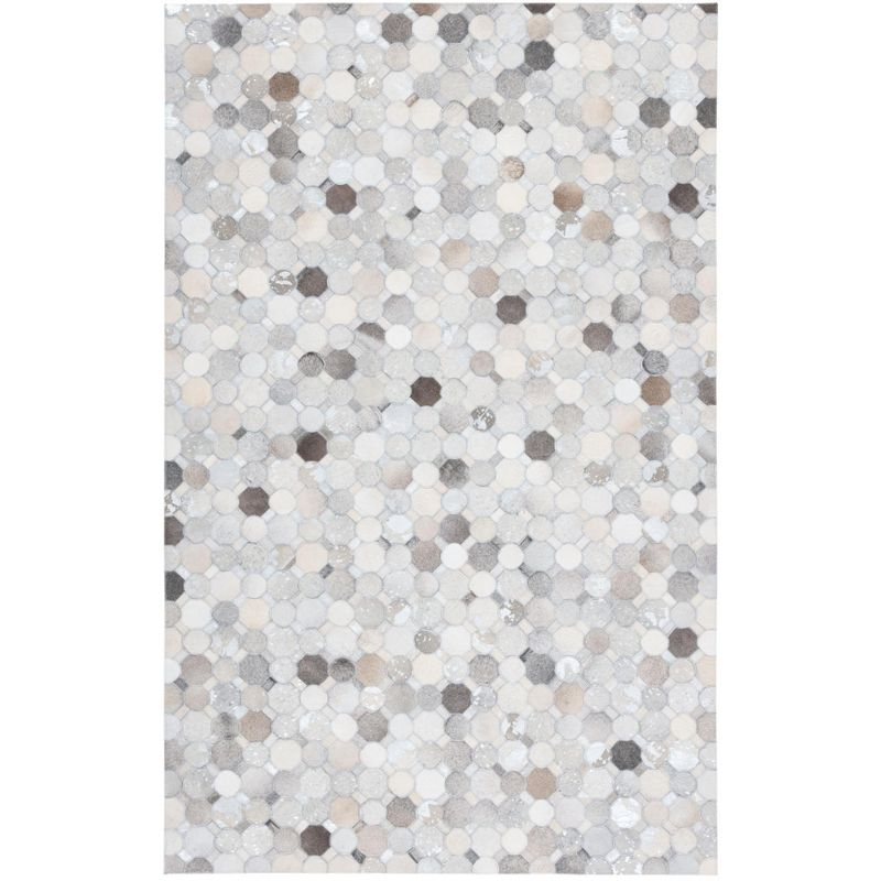 Studio Leather STL227 Hand Woven Indoor Area Rug - Ivory/Grey - 8'x10' - Safavieh