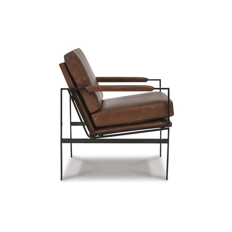 Signature Design by Ashley Contemporary Puckman Accent Chair Brown/Silver Finish