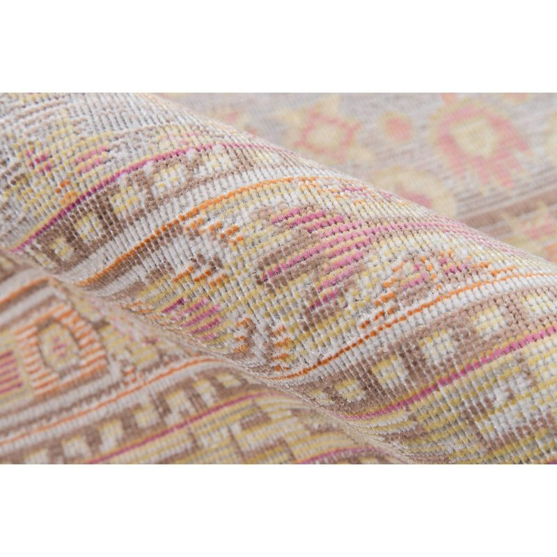 Momeni 9'3"x11'10" Isabella Orla Machine Loomed Area Rug Pink: Classic Medallion Pattern, Low Pile, Indoor Use