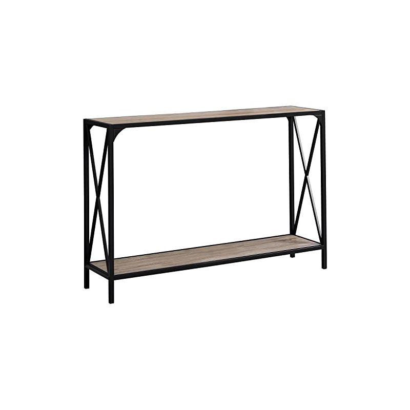 Monarch Specialties Accent Table, Console, Entryway, Narrow, Sofa, Living Room, Bedroom, Brown Laminate, Black Metal, Contemporary, Modern