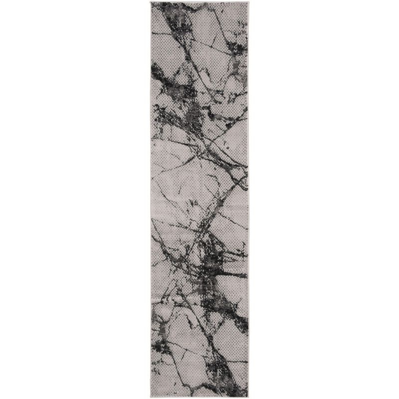 Lurex LUR187 Power Loomed Runner Rug - Grey/Black - 2'x8' - Safavieh