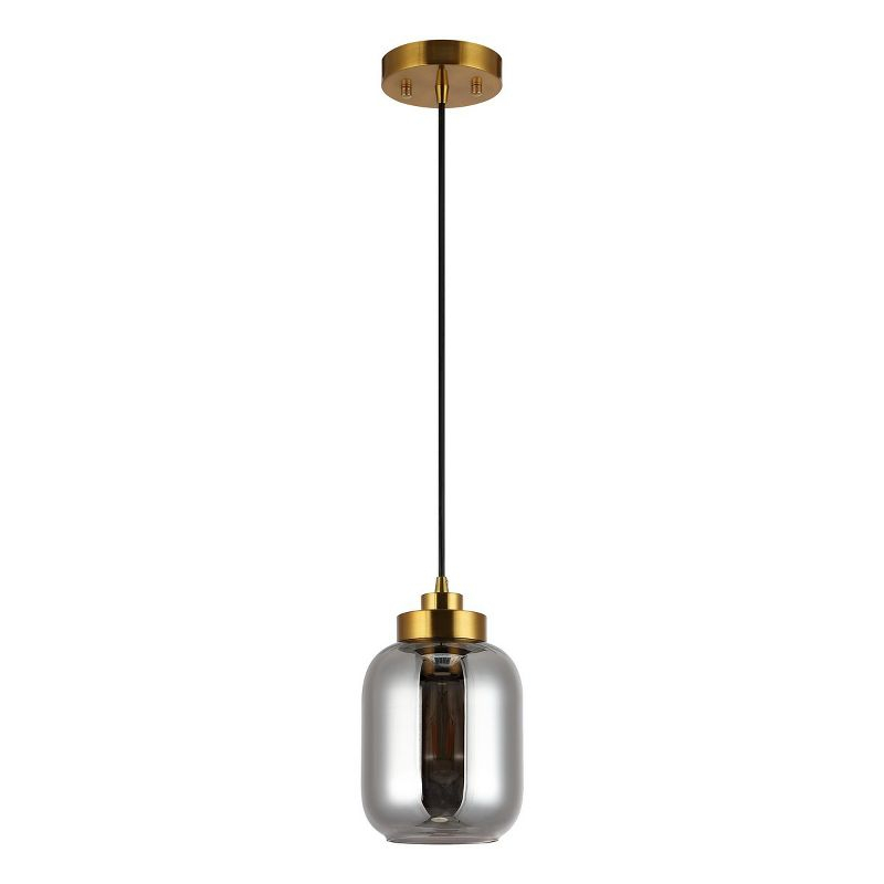 Ethyx 6" Pendant - PND4143 - Smoke Grey/Brass - Safavieh