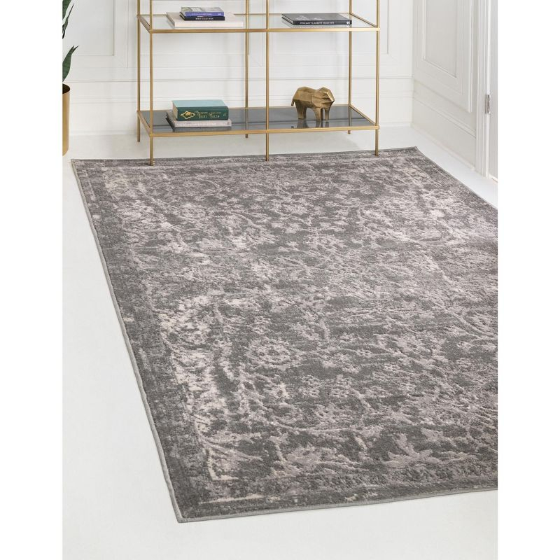 Unique Loom Portland Collection Area Rug - Albany (9'  x 12' Rectangle Gray/Ivory)