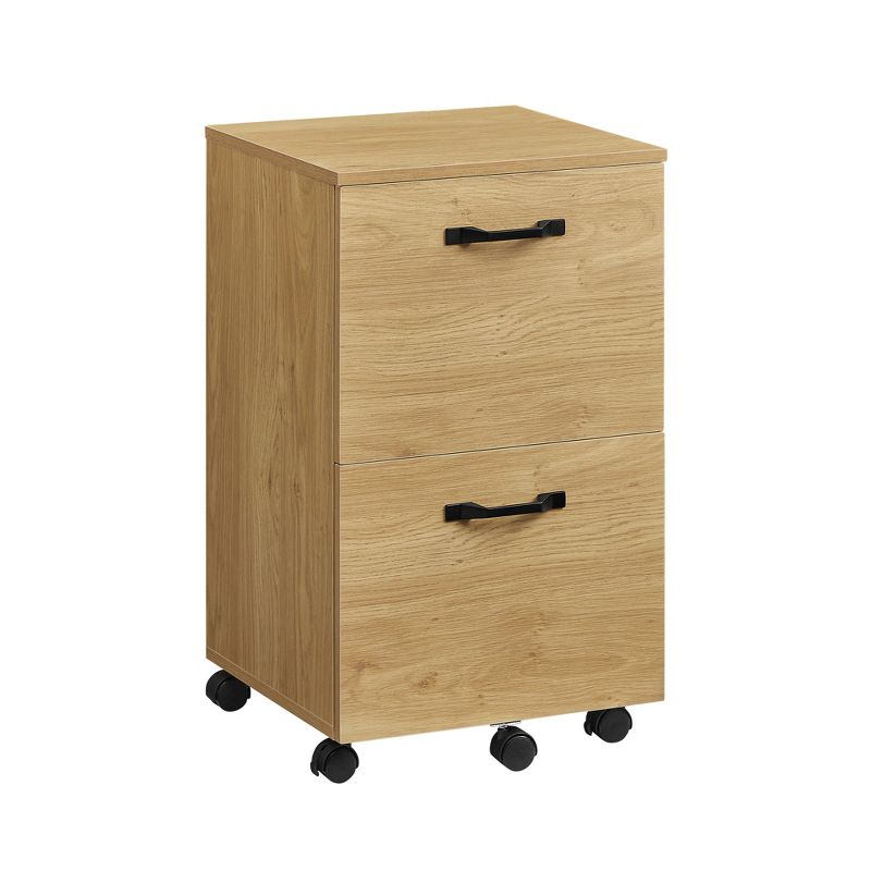 2-Drawer File Cabinet, Filing Cabinet, Small Rolling File Cabinet, Printer Stand, for A4, Letter-Size Files, Straw Yellow