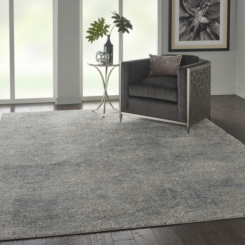 Nourison Rustic Textures Vintage Persian Indoor Area Rug Ivory Light Blue 7'10" x 10'6"