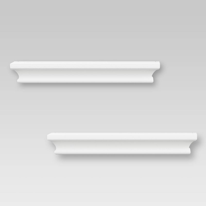 2pc Traditional Wall Shelf Set White - Threshold™: MDF, Open Shelving, Includes Mounting Hardware