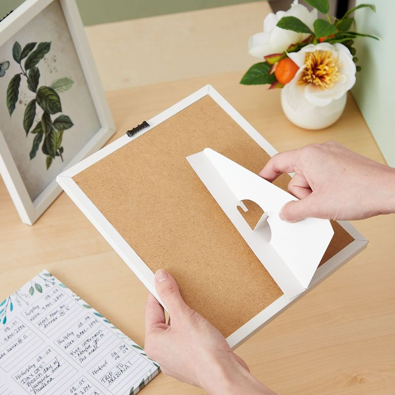 Bright Creations 50-Pack Self-Stick Cardboard Easel Backs, Picture Frame and Art Easel Stand Bulk Pack (White, 7 in)