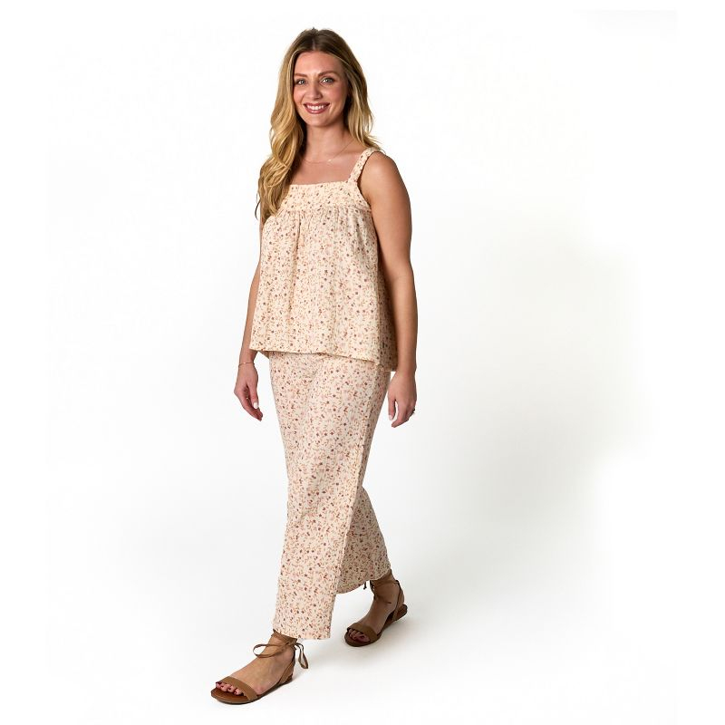 Modern Moments™ by Gerber Mommy & Me Toddler and Adult 2-Piece Top and Cropped Pants Set, Beige Vine Floral, X-Large