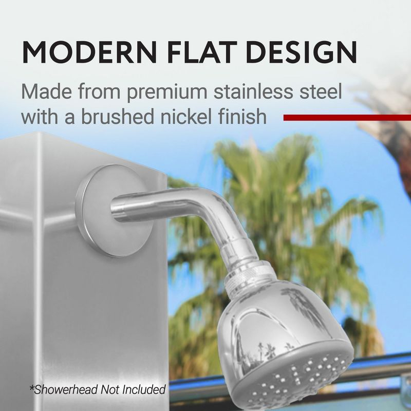 Impresa 2 Pack Brushed Nickel Showerhead Escutcheon Plate Set - Extra Large 4" Shower Arm Flange to Cover up Miss Cuts