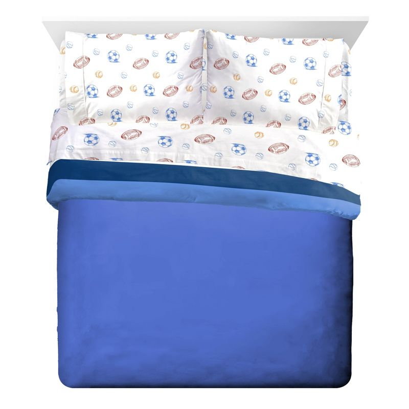 Saturday Park Vintage Stripe & Sports 100% Organic Cotton Queen Bed Set